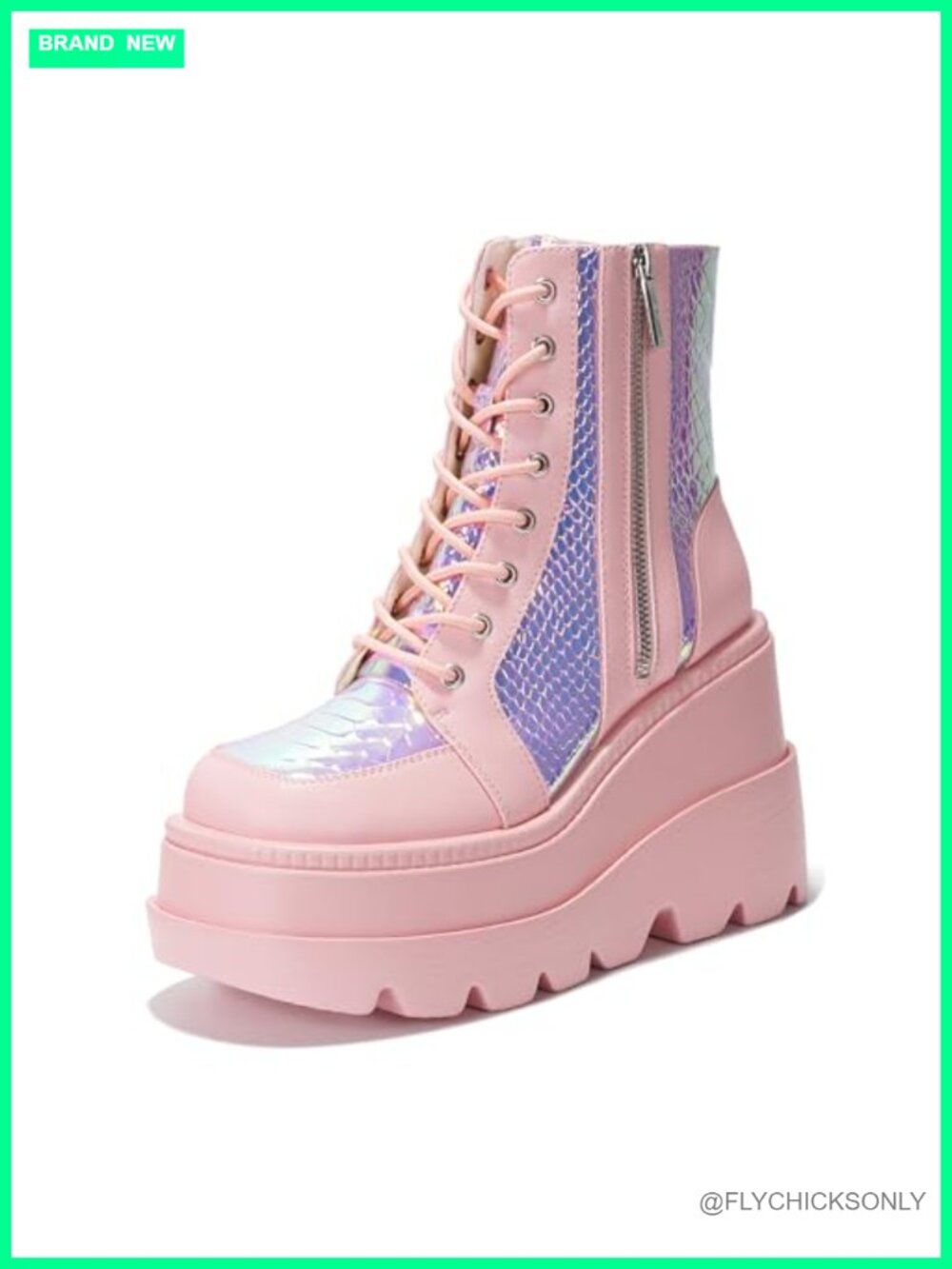 Platform Ankle Boots Chunky Block Heel Round Toe PU Leather Booties